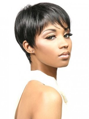 Perruque Synth tique Courte Lisse Perruques Afro Am ricaines