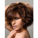 Perruque Formidable Longueur de Menton Capless Ondulée Cheveux Humains