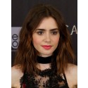 Perruque Plaisante Ondulée Lace Front Cheveux Naturels De Style Lily Collins