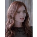 Perruque Commode Ondulée Lace Front Cheveux Naturels De Style Lily Collins