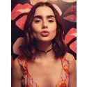 Perruque Distinguée Ondulée Lace Front Synthétique De Style Lily Collins