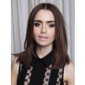Perruque Aimable Lisse Lace Front Synthétique De Style Lily Collins