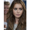 Perruque Distinguée Ondulée Lace Front Synthétique De Style Lily Collins