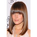 Perruque Longue Brune Cheveux Naturels Capless Lisse