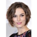 Perruque Ondulée Courte Cheveux Naturels Lace Front De Style Keira Knightley