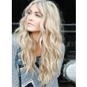 Perruque Longue Ondulée Blonde Lace Front Cheveux Naturels