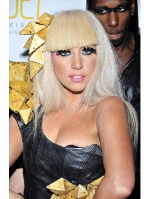 Perruque Synth tique Aimable Lisse De Style Lady Gaga Perruques